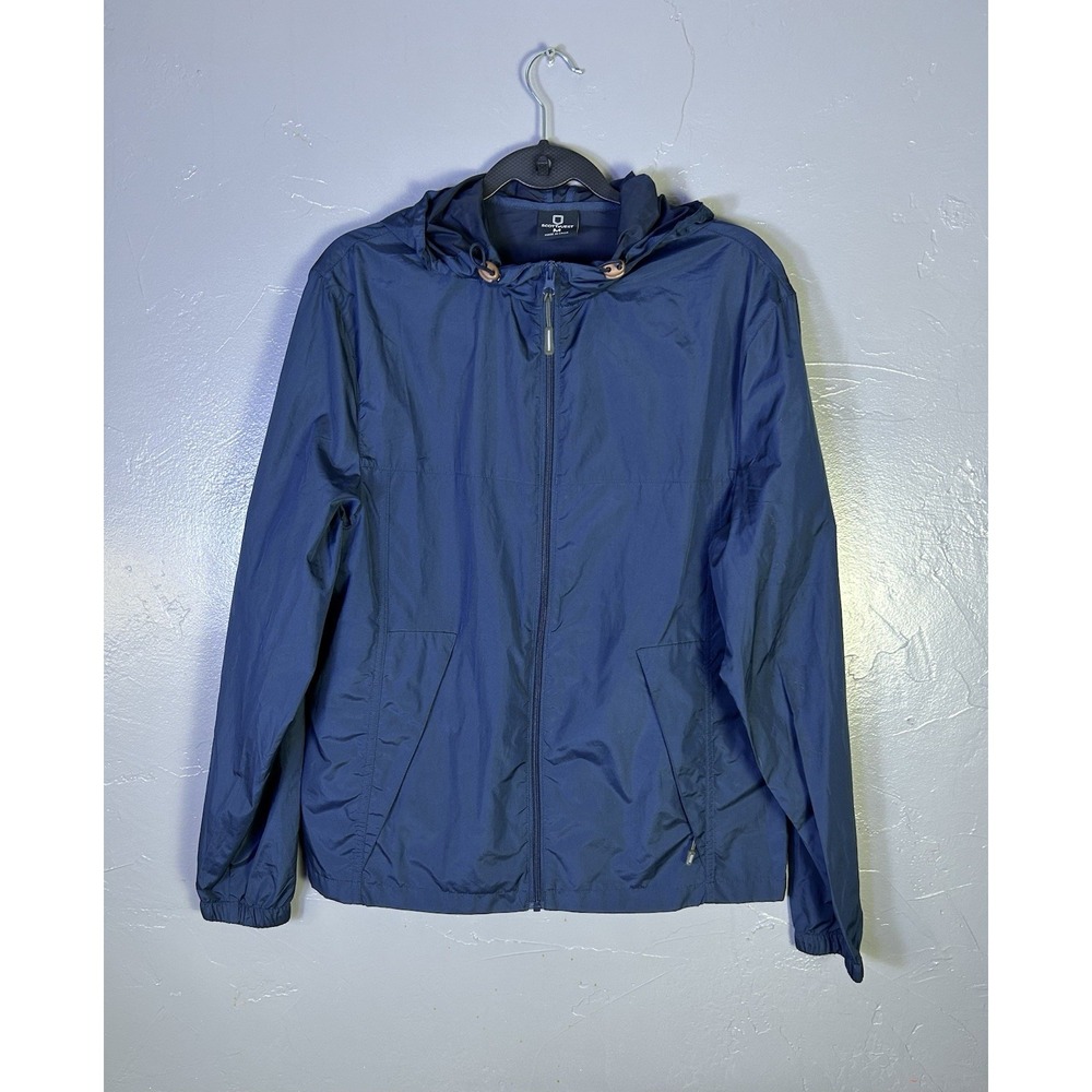 SCOTTeVEST Navy Men's Packable Windbreaker Size M Hooded Gorp Core